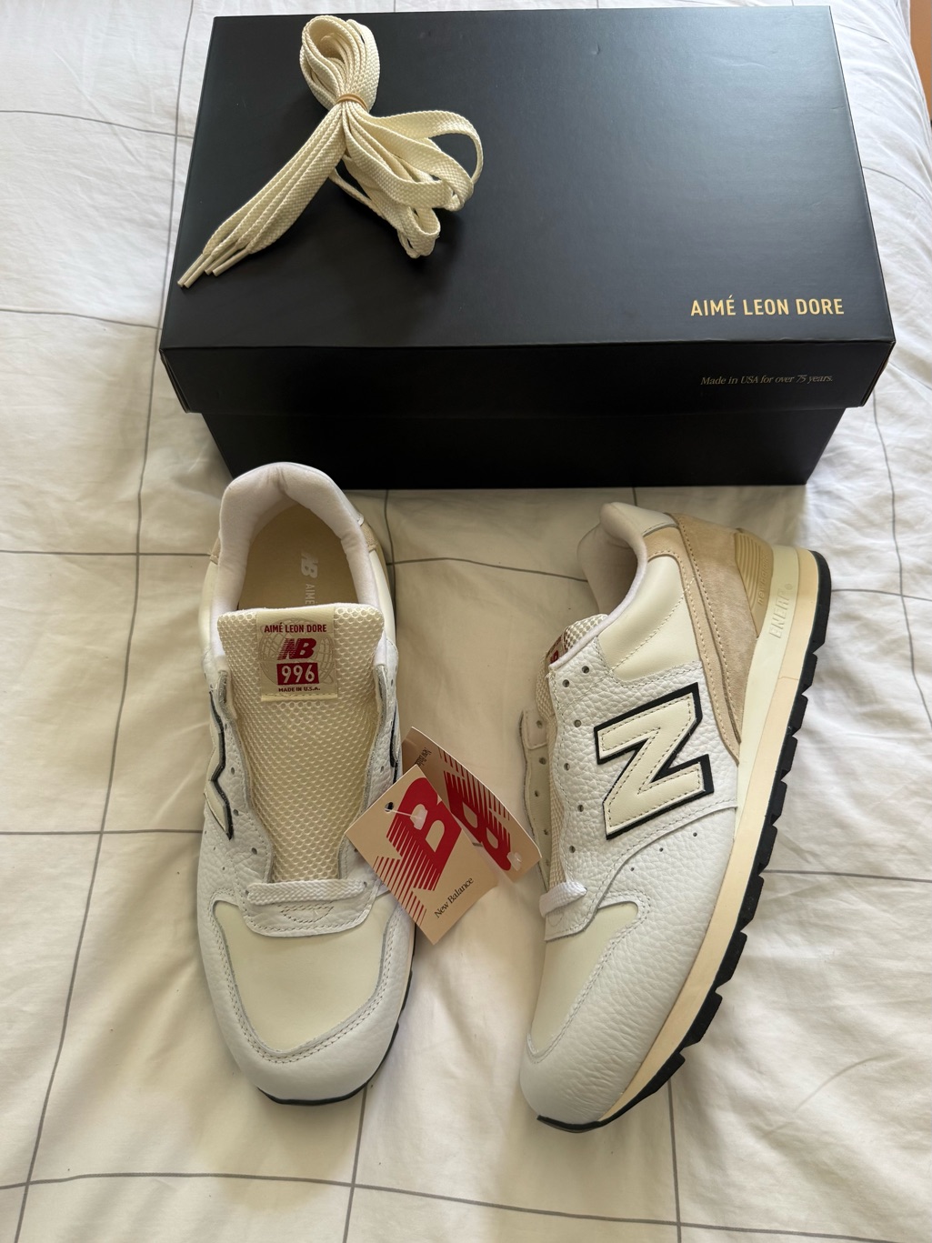 New Balance Aim Leon Dore X 996 Made In Usa White Men Size 6.5 / Women Size 8